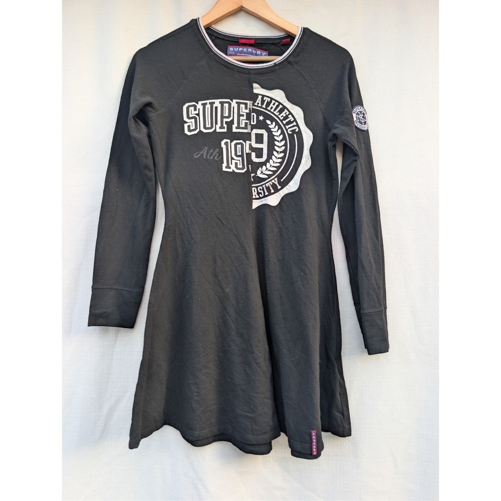 Superdry Womens Athletic University Long Sleeve Dress Black G80103XP Small - Picture 8 of 8